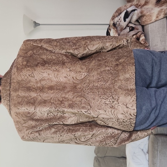 Womens Giancarlo Ferrari Vintage GOLD Jacket GYPSY Festival BOHO lined Zip - Picture 3 of 12